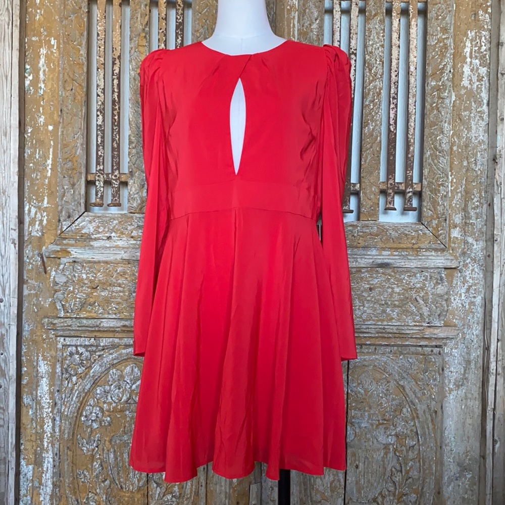 EXPRESS RED 3/4 SLEEVE DRESS 14 NEW